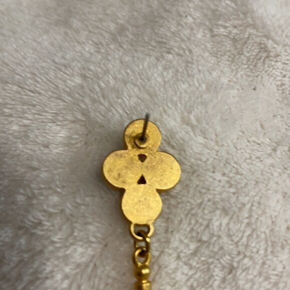 Vintage Y2K Gold Matte Dangling Pierced Earrings - Picture 6 of 13